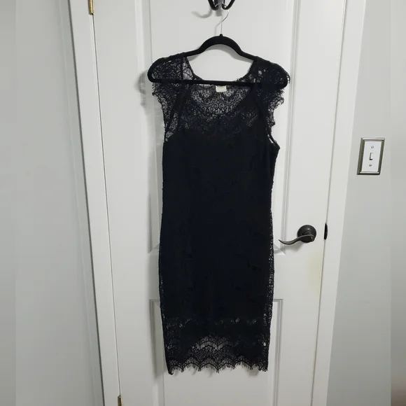 FREE PEOPLE Intimately Black Lace High Low Dress - Picture 5 of 13